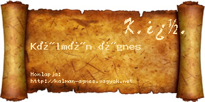 Kálmán Ágnes névjegykártya